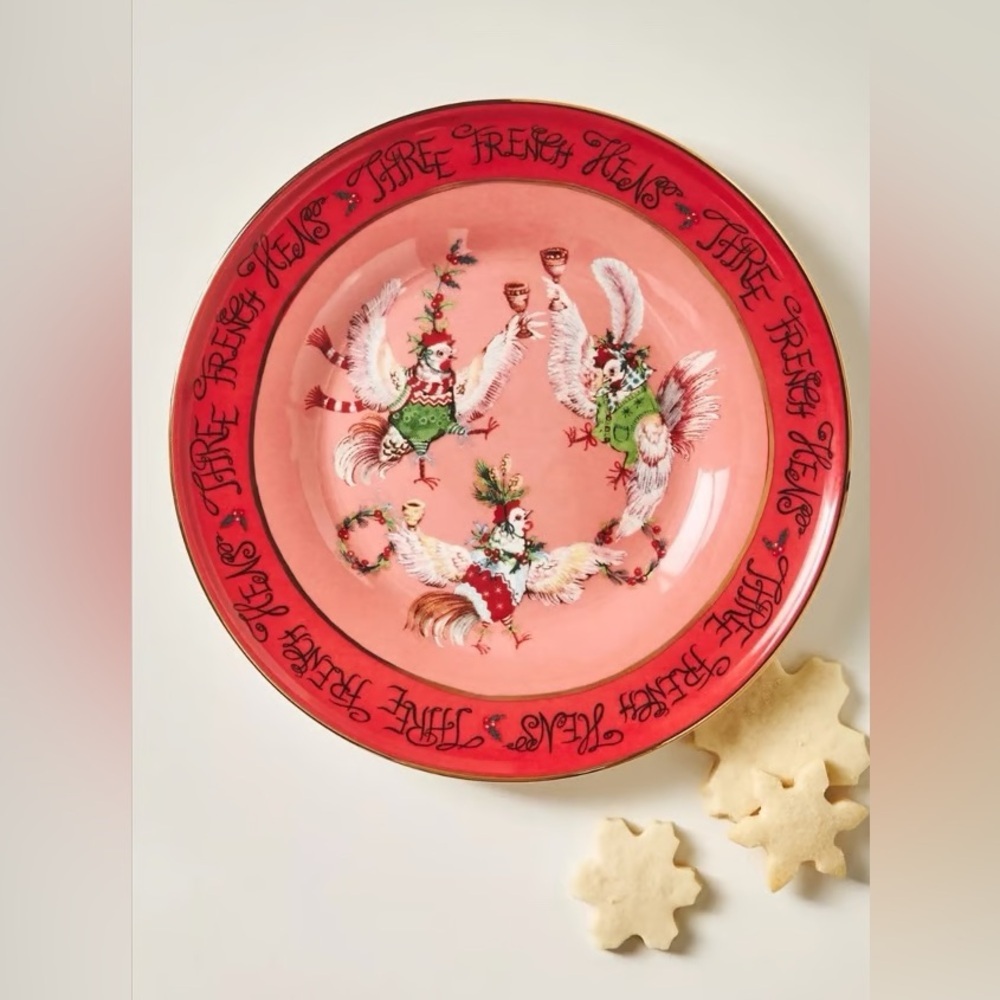 Anthropologie Phannapast Taychamaythakool 12 Days Christmas Dessert Plate #3 New